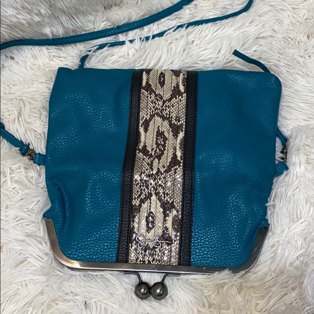Jessica Simpson Python Print Foldover Crossbody - Picture 2 of 7